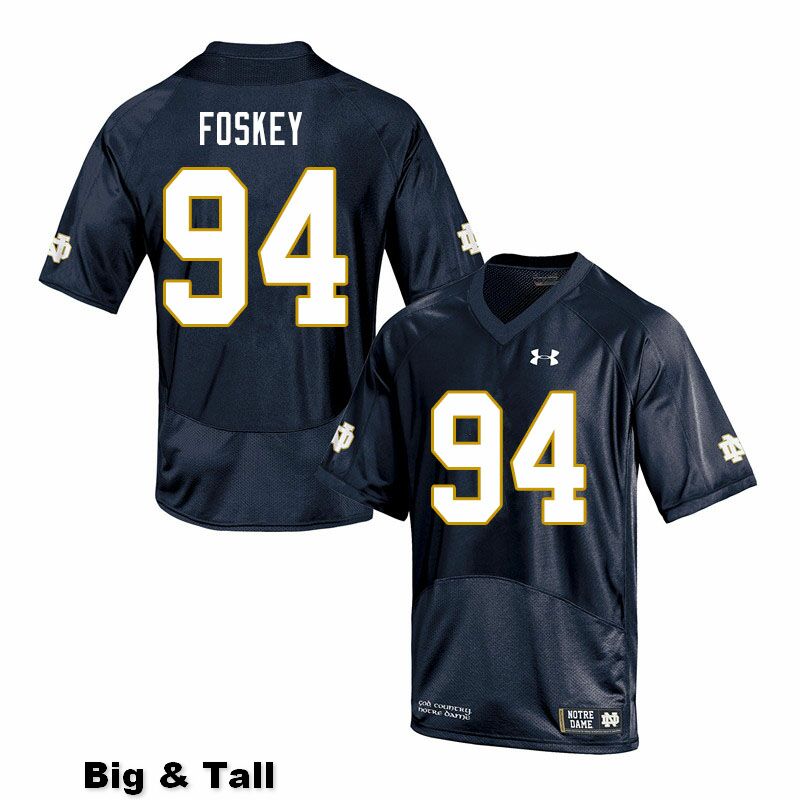 Men's NCAA Notre Dame Fighting Irish #94 Isaiah Foskey Stitched College Under Armour Authentic Navy Big & Tall Football Jersey LY10E53LI